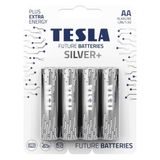 Tesla Silver Alkalin AA Pil 1.5V LR6,MN1500 4’lü Paket, Uzun Ömürlü Kalem Pil, Kumanda, Oyuncak, El Feneri ve Günlük Cihazlar İçin (4, AA)