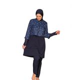 Tesmay Desenli Tam Tesettür Mayo - 3043-26 - Lacivert