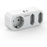 TESSAN USB'li Çoklu Priz, 5'i 1 Arada USB Çoklu Soket, 1 USB C ve 1 USB A, 3600 W USB C Çoklu Priz, USB Soketi, Telefon ve Ev Aletleri için USB Priz, Gri