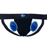 Test-Eeze Buz Paketleri ile Vazektomi Jockstrap, Siyah, L