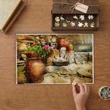 Testideki Çiçekler Tasarımı 240 Parça Ahşap Puzzle Ahşap Kutuda MP01157