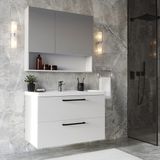 Teta Batum 80 cm Beyaz Mdf Banyo Dolabı Seti