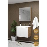 Teta Home Astana 80 Cm Mdf Gövde Membran Kapak Banyo Dolabı Seti Atlantik Çam-Beyaz