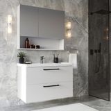 Teta Home Batum 80 cm Kahve MDF Banyo Dolabı Seti