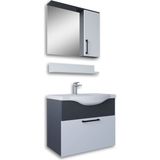 Teta Home Eko 65 cm Antrasit MDF Banyo Dolabı Seti