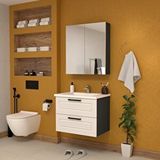 Teta Home Floransa 65 cm Mdf Gövde Membran Kapak Antrasit Banyo Dolabı Seti