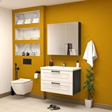 Teta Home Floransa 80 Cm Mdf Gövde Membran Kapak Banyo Dolabı Seti Antrasit