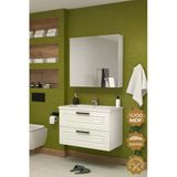 Teta Home Floransa 80 Cm Mdf Gövde Membran Kapak Banyo Dolabı Seti Beyaz