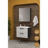 Teta Home Havana 65 cm Mdf Gövde Membran Kapak Antrasit Banyo Dolabı Seti