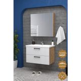TETA HOME Havana 80 cm MDF Gövde Membran Kapak Banyo Dolabı Seti