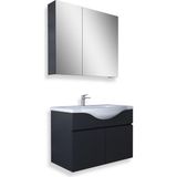 Teta Home Kahire 65 cm Antrasit MDF Banyo Dolabı Seti