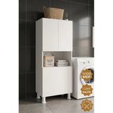 Teta Home Kirli Çamaşır Sepetli Banyo Kiler Çok Amaçlı Dolap Beyaz
