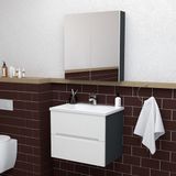 Teta Home Kopenhag 65 Cm Mdf Gövde Membran Kapak Banyo Dolabı Seti Antrasit-Beyaz