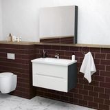 Teta Home Kopenhag 80 Cm Mdf Gövde Membran Kapak Banyo Dolabı Seti Antrasit-Beyaz