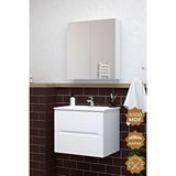 Teta Home Kopenhag 80 cm Mdf Gövde Membran Kapak Beyaz Banyo Dolabı Seti