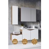Teta Home Manila 100cm Mdf Banyo Seti + Boy Dolap Meşe