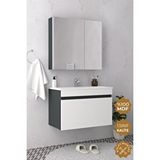 Teta Home Mersin 65 cm Mdf Antrasit Banyo Dolabı Seti