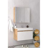 Teta Home Mersin 65 Cm Mdf Banyo Dolabı Seti Atlantik Çam-Beyaz