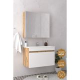 Teta Home Mersin 80 Cm Mdf Banyo Dolabı Seti Atlantik Çam-Beyaz
