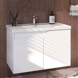 Teta Home Napoli 65 cm Beyaz Mdf Banyo Lavabolu Alt Dolap