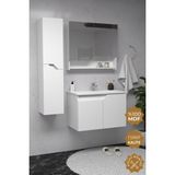 Teta Home Napoli 65 cm MDF Banyo Dolabı Seti Yavaş Kapanan Kapaklı Ayna Dahil Beyaz