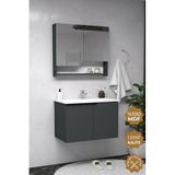 Teta Home Napoli 80 cm MDF Antrasit Banyo Dolabı Seti