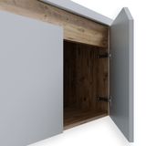 Teta Home Napoli 80 cm MDF Atlantik Çam Beyaz Banyo Dolabı Seti + Boy Dolabı