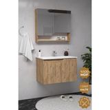 Teta Home Napoli 80 Cm Mdf Banyo Dolabı Seti Atlantik Çam