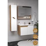 Teta Home Napoli 80 Cm Mdf Banyo Dolabı Seti + Boy Dolabı Meşe