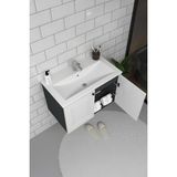Teta Home Pekin 80 Cm Mdf Gövde Membran Kapak Banyo Dolabı Seti Antrasit-Beyaz
