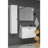 Teta Home Pekin 80 Cm Mdf Gövde Membran Kapak Banyo Dolabı Seti + Boy Dolabı