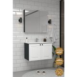 Teta Home Pekin 80 Cm Mdf Gövde Membran Kapak Banyo Dolabı Seti