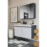 Teta Home Tokyo 100 Cm Mdf Banyo Dolabı Seti Antrasit-Beyaz