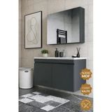 Teta Home Tokyo 100 Cm Mdf Banyo Dolabı Seti Antrasit