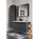 Teta Home Tokyo 100 Cm Mdf Banyo Dolabı Seti + Boy Dolabı Antrasit