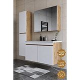 Teta Home Tokyo 100 Cm Mdf Banyo Dolabı Seti + Boy Dolabı Meşe
