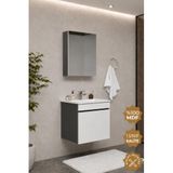 Teta Home Tokyo 55 Cm Mdf Banyo Dolabı Seti Antrasit-Beyaz