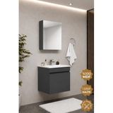 Teta Home Tokyo 55 Cm Mdf Banyo Dolabı Seti Antrasit
