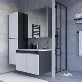 Teta Home Tokyo 80 cm Antrasit - Beyaz Mdf Banyo Dolabı Seti +Boy Dolabı