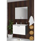 Teta Home Torino 65 Cm Mdf Gövde Membran Kapak Banyo Dolabı Seti Antrasit-Beyaz