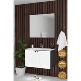 TETA HOME Torino 65 cm MDF Gövde Membran Kapak Banyo Dolabı Seti