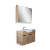 Teta Kahire 65 cm Safir Meşe Mdf Banyo Dolabı Seti
