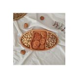 TETA MUTFAK Ahşap Oval 3 Gözlü Çerezlik