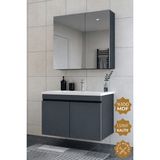 Teta Tokyo 80 cm Antrasit Mdf Banyo Dolabı Seti