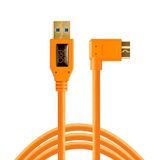Tether Tools TetherPro USB 3.0 to Micro-B Right Angle - Bağlantı Kablosu 15' (4.6m), High-Visibility DSLR Kamera, Turuncu