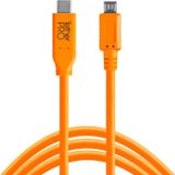 Tether Tools TetherPro USB-C to 2.0 Micro-B 5-Pin - Bağlantı Kablosu 15' (4.6m) DSLR Kamera, Turuncu