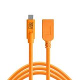 Tether Tools TetherPro USB-C to USB Female Adapter (extender) - Bağlantı Kablosu 15' (4.6m), High-Visibility DSLR Kamera, Turuncu