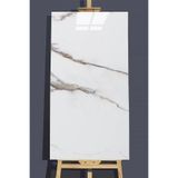 Tetik 10 Adet 30X60 Cm Beyaz Gold Mermer Kendinden Yapışkanlı Duvar Paneli, Gold, 60 X 30