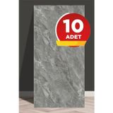Tetik 10 Adet 30X60 Cm Gri Mermer Kendinden Yapışkanlı Duvar Paneli