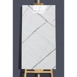 Tetik 10 Adet 30X60 Cm Siyah Beyaz Mermer Kendinden Yapışkanlı Duvar Paneli, Beyaz, 60 X 30, Mr-6008